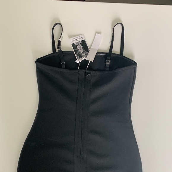 Luxedress (Luxedress.com) black minidress with rhinestone trim, size small. - Picture 5 of 10